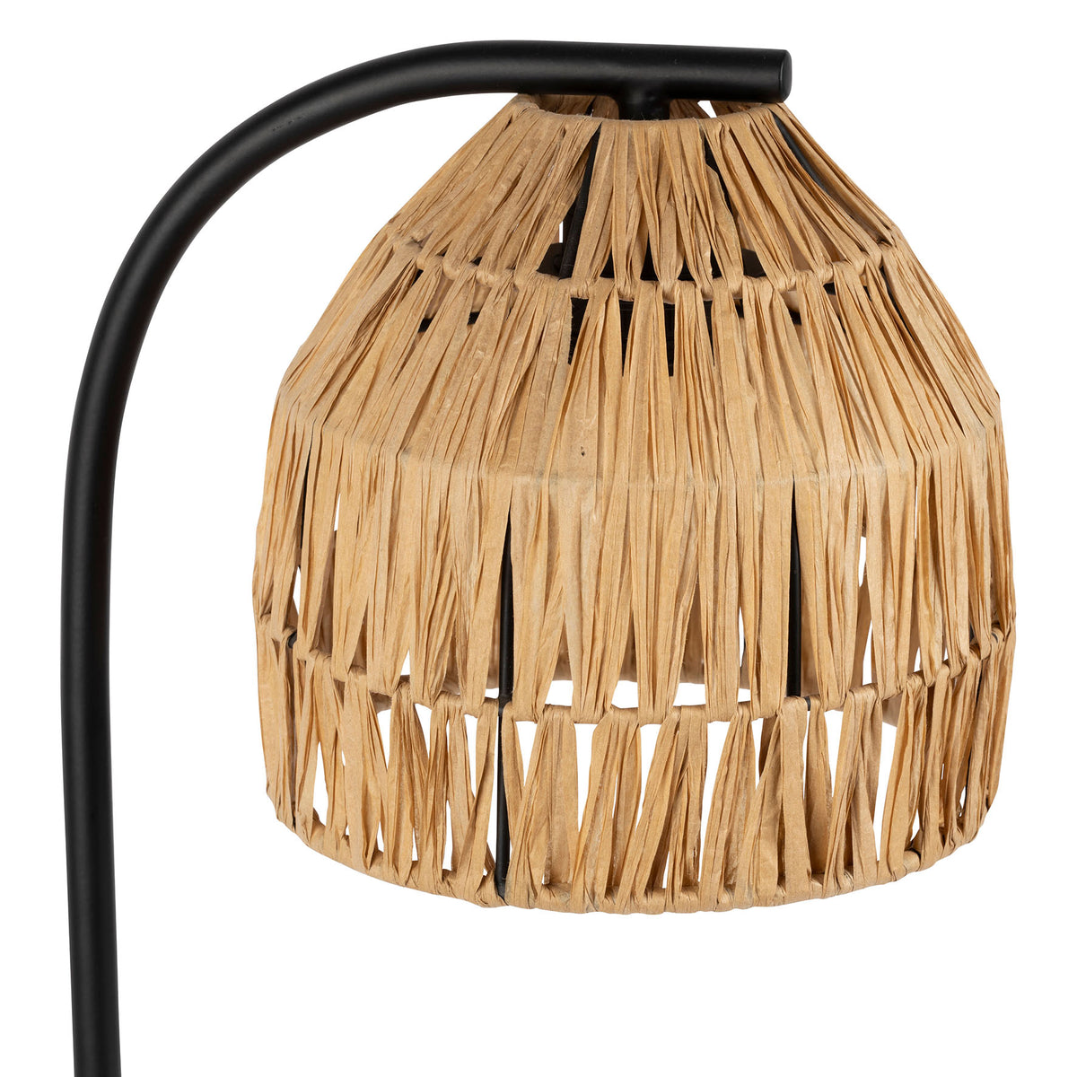 Lamp Tulum Natural+Black D23.5Xh50Cm Iron+Raffia — The Hampton Home Shop