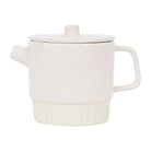 Teapot +Filter Cannele Off-White 90Cl Stoneware — The Hampton Home Shop
