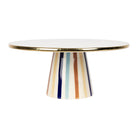 Stemmed Cake Dish Blue Sand Blue+Gold D27 Stonewar — The Hampton Home Shop