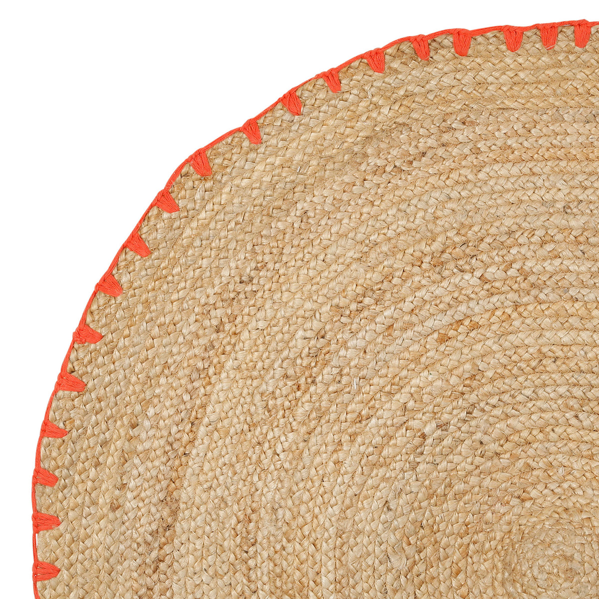 Round Carpet Seguia Nat+Orange D100Cm Jute+Cotton — The Hampton Home Shop