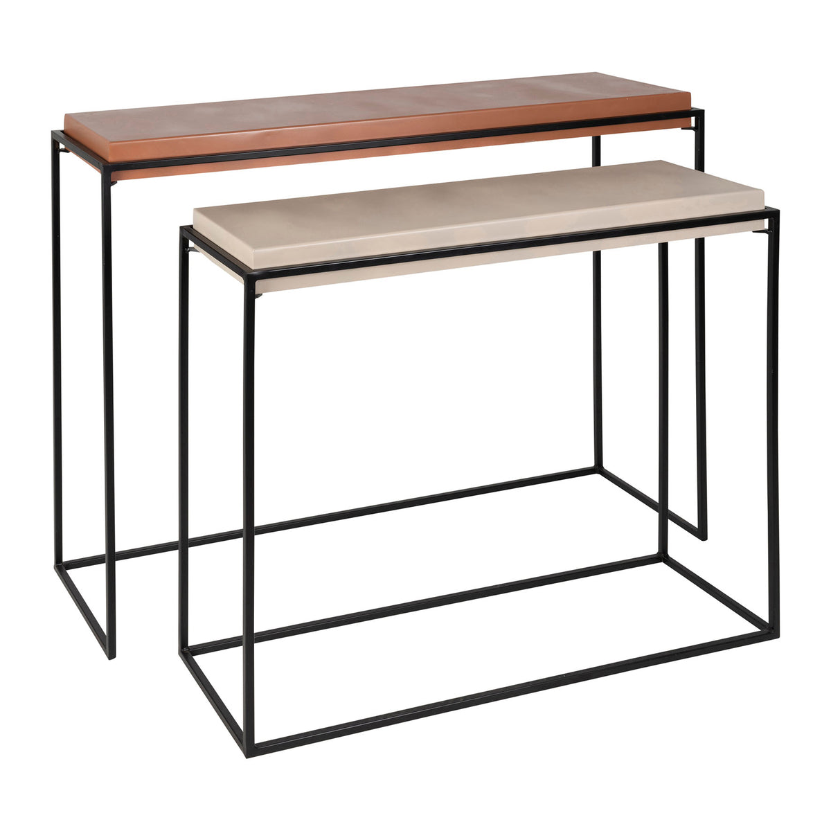 Console X2 Ario Terra+Beig 101X28H80+81X25H71 Iron — The Hampton Home Shop