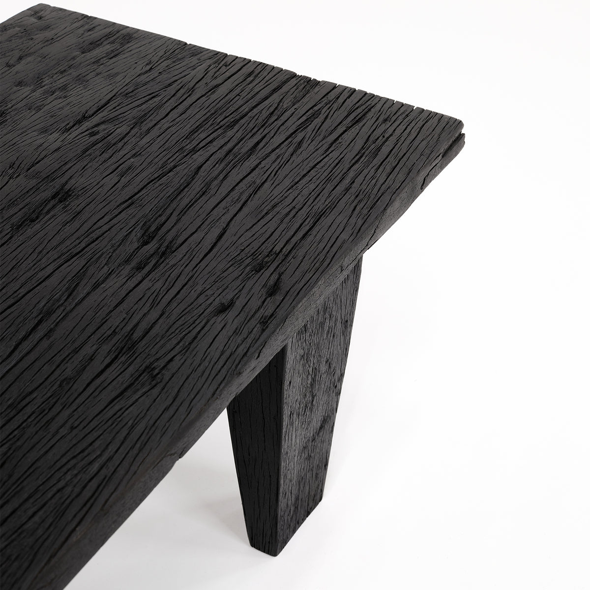 Table "Zanzibar" - Dimension : 165x51x38cm- Matter : bois massif recyclé- Finition : noir — The Hampton Home Shop