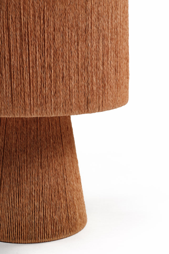 Lamp "Boma" - Dimension : 25x25x30cm- Matter : Rafia- Finition : Ocre — The Hampton Home Shop